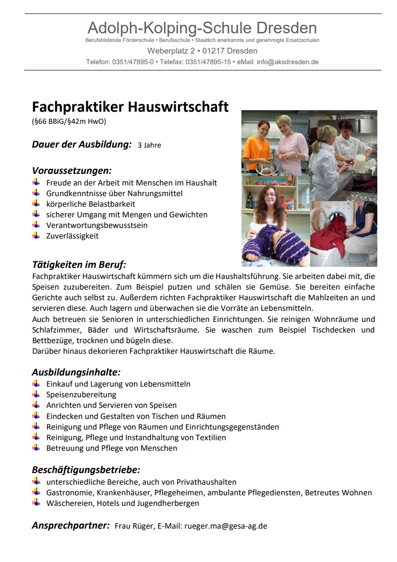 Fachpraktiker Hauswirtschaft